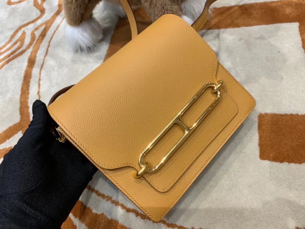 VIP一级品 RL 猪鼻包 18cm 4B biscuit 饼干色/金扣 Evercolor皮 手工缝制 臻品鉴赏 现货拍摄🎬