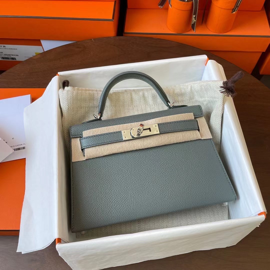 KL Mini 二代 Epsom皮 63 amande 杏绿 银扣