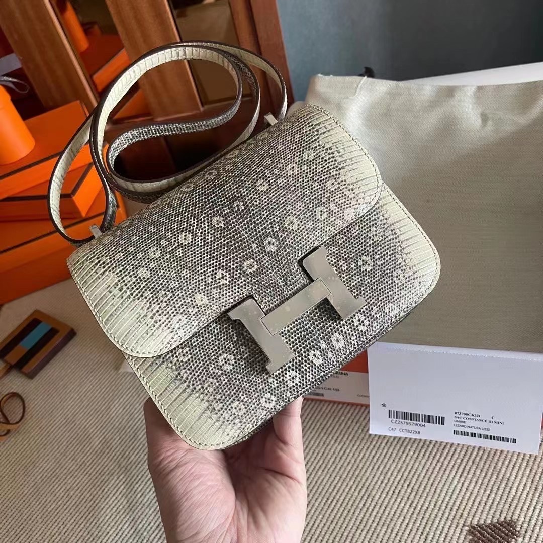 constance 19 lizard 蜥蜴皮 1B自然色  银