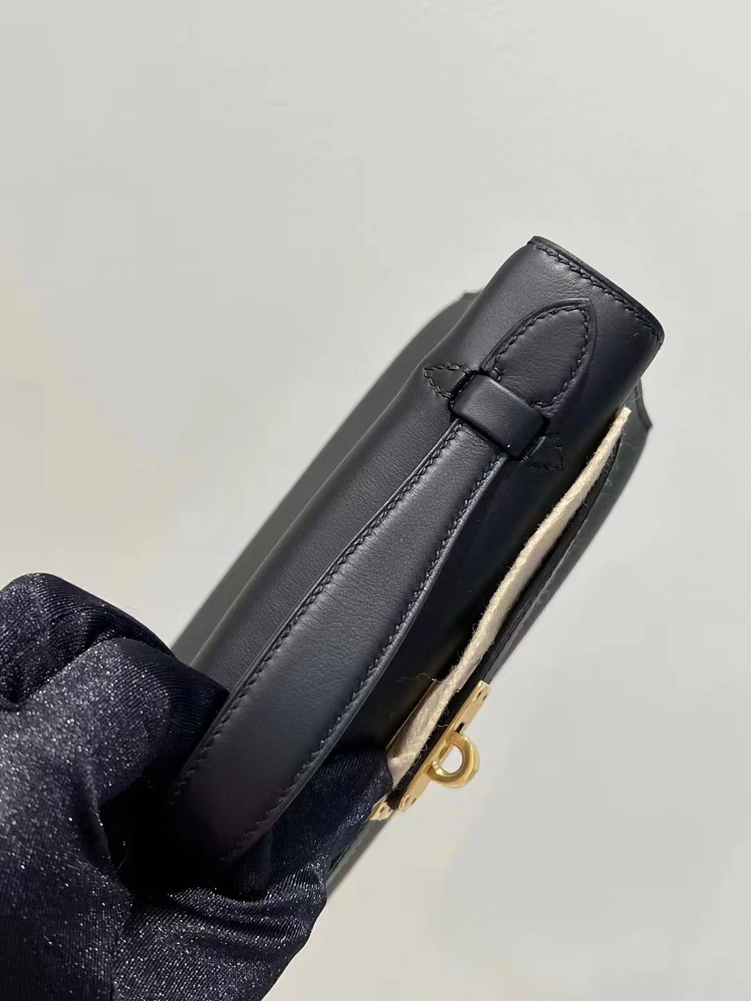HM MiniKL Pochette 22cm Swift calfskin牛皮 CK89黑色 金扣