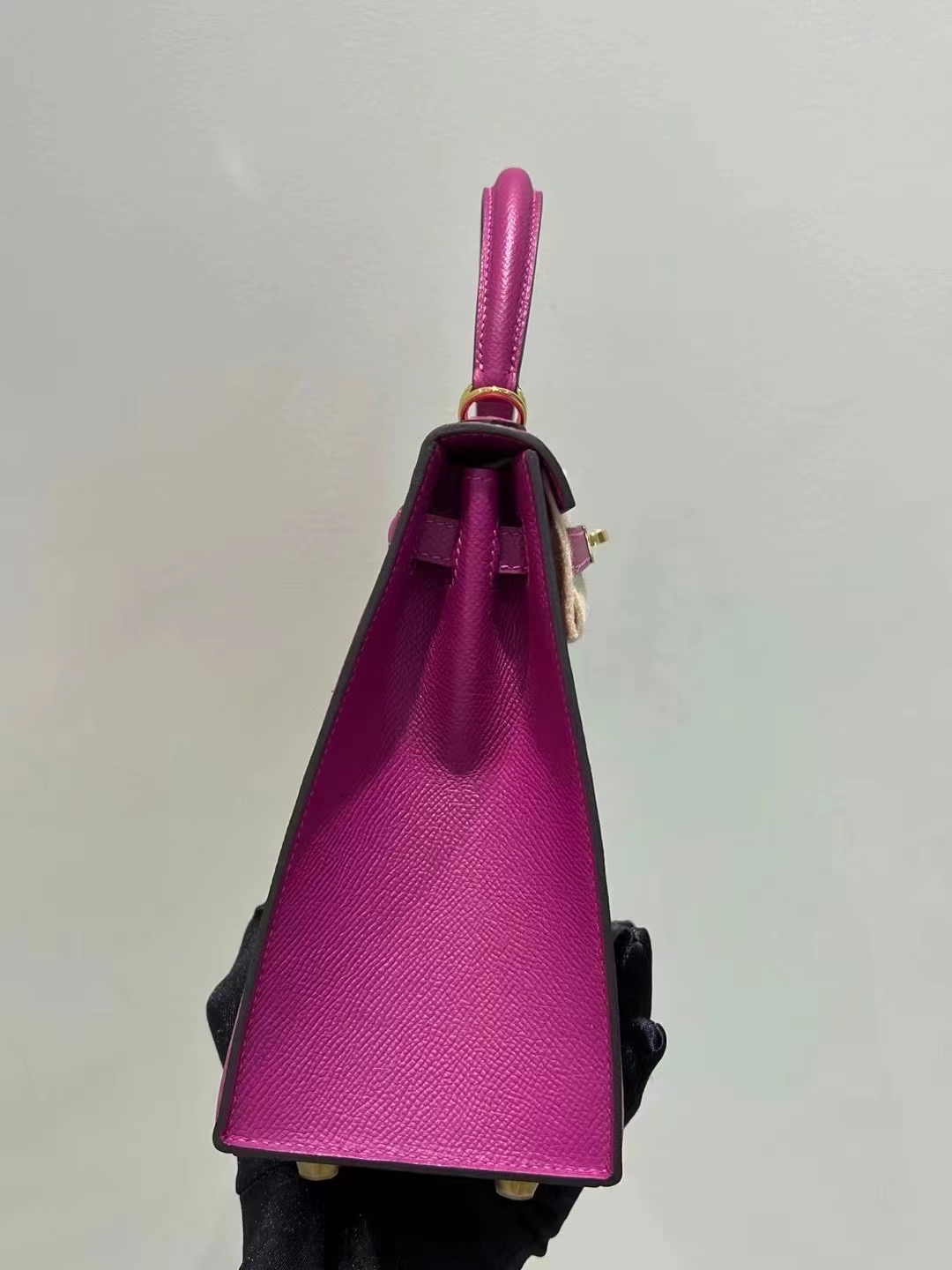 爱马仕kl包价格 HM KL Bag 25 Epsom掌纹牛皮 L3玫瑰紫 ghw