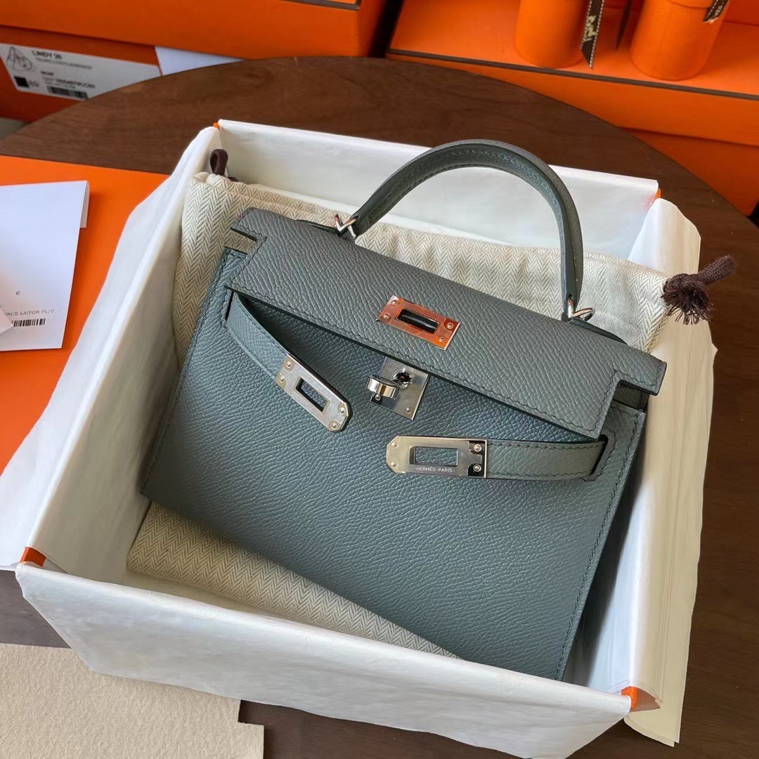KL Mini 二代 Epsom皮 63 amande 杏绿 银扣