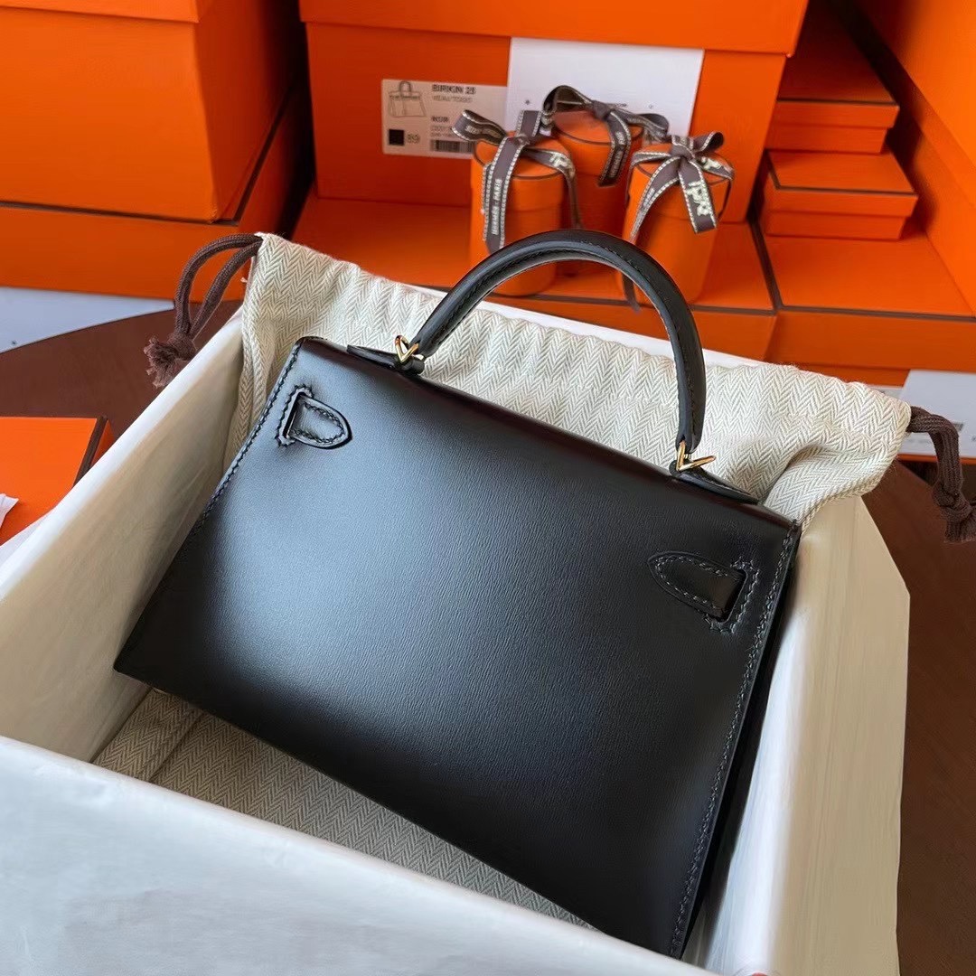 KL Mini 二代 Box皮 89 Noir 黑色 金扣