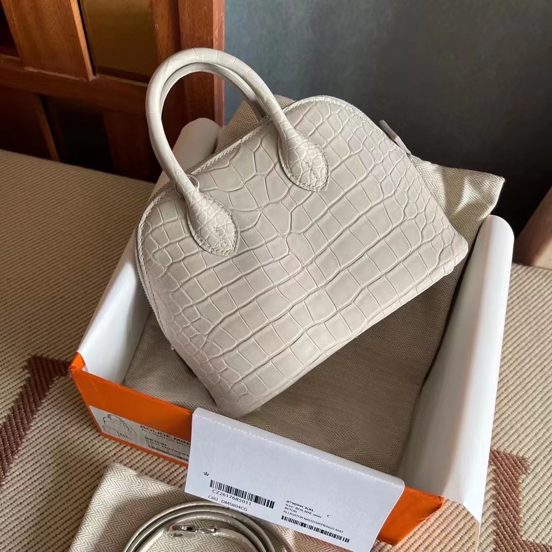 HM bolide mini 雾面美洲  alligator matte crocodile 8L beton