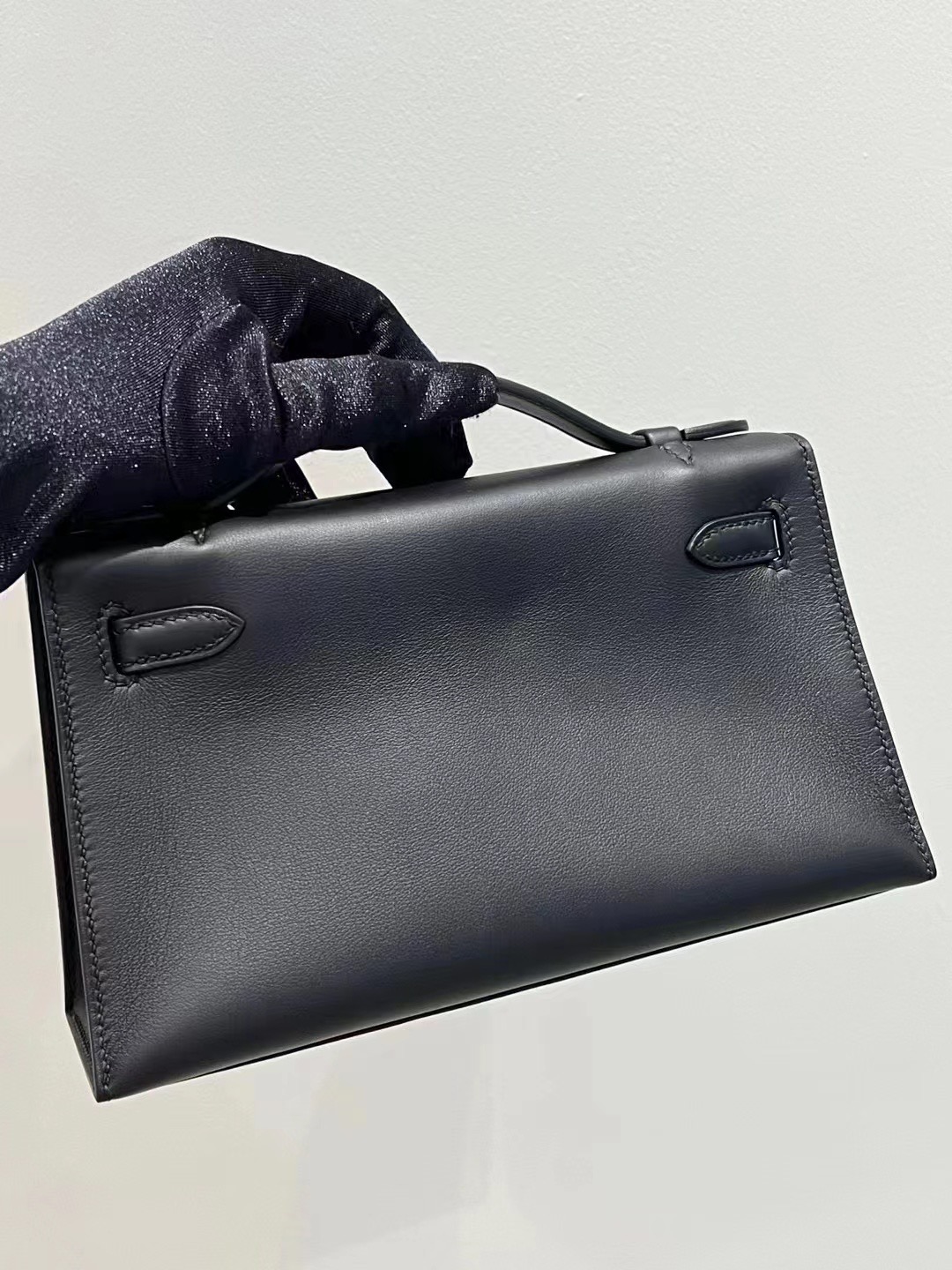 HM MiniKL Pochette 22cm Swift calfskin牛皮 CK89黑色 金扣