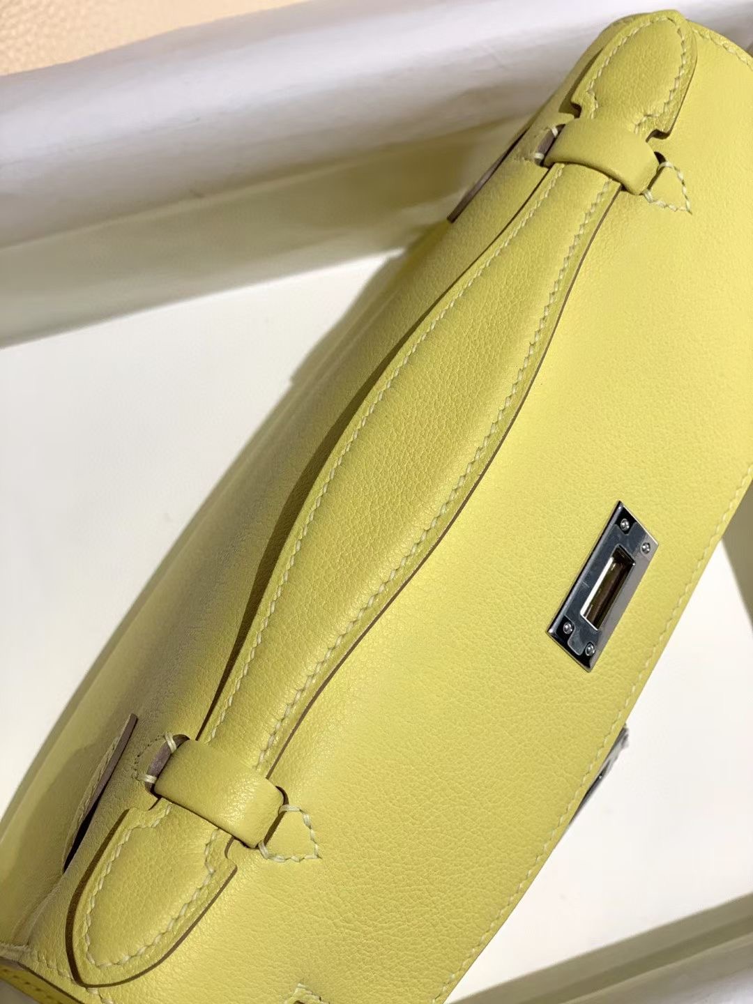Montreal Canada Hermès Pochette Swift 9R Lime Silver Hardware