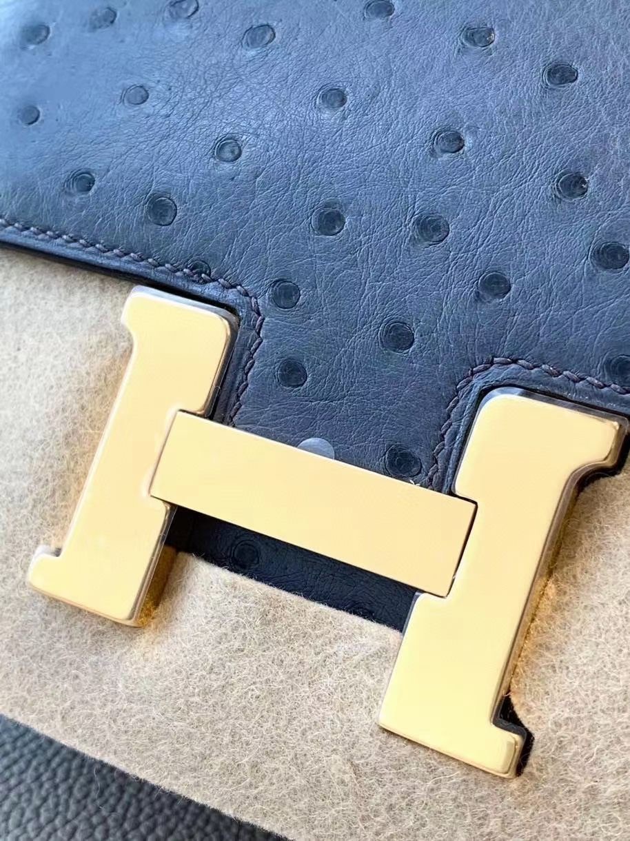 Norway HM Constance Ostrich R2 Blue agate玛瑙蓝 GHW