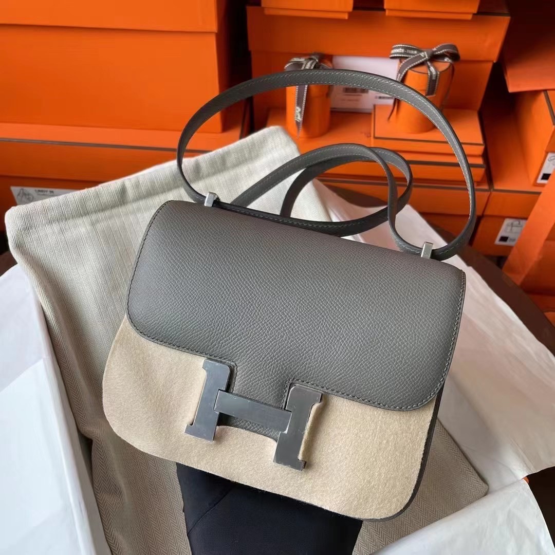 Constance mini 19cm Epsom 0L积雨云灰 银扣