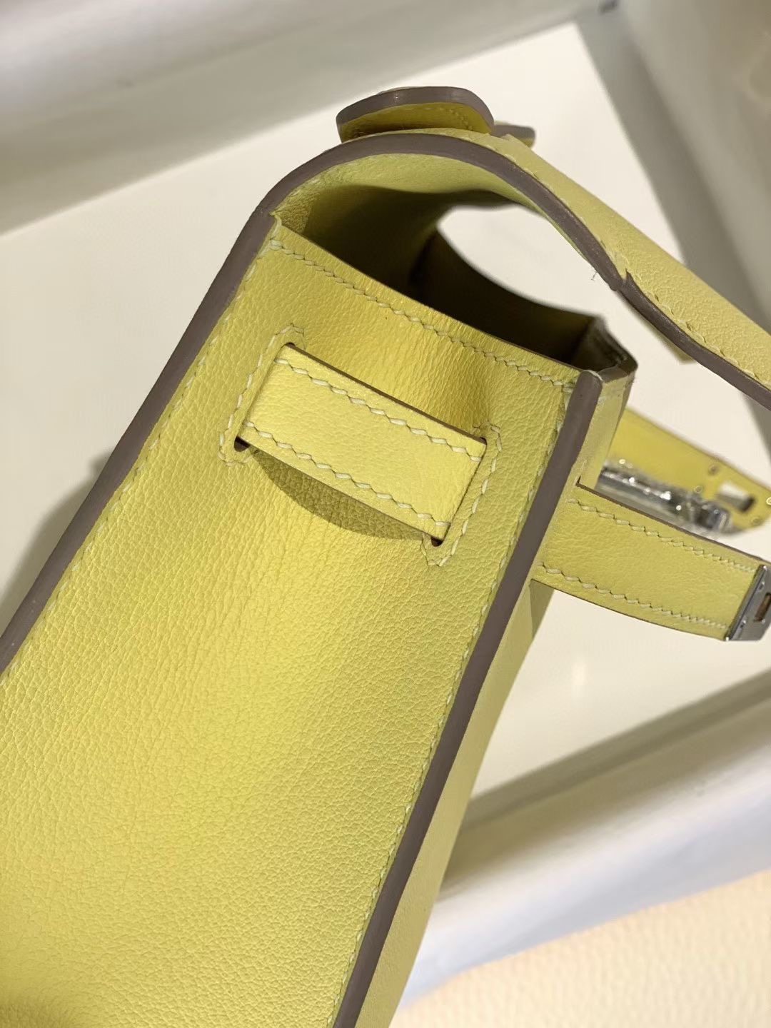Montreal Canada Hermès Pochette Swift 9R Lime Silver Hardware