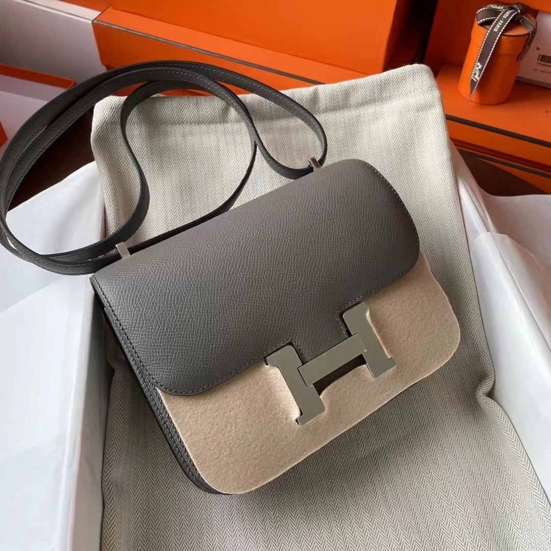Constance mini 19cm Epsom 0L积雨云灰 银扣