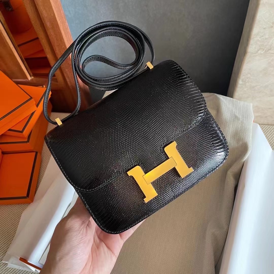 Indonesia Jakarta Hermès Constance 19 Lizard 89 Noir GHW