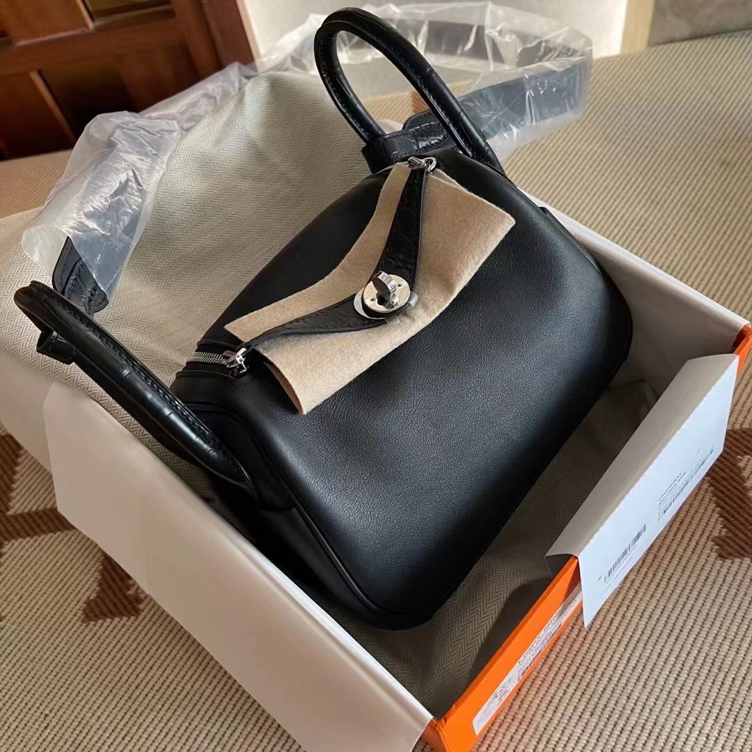 Kuwait Hermès LD Mini 89 Noir Touch Matte Alligator Crocodile PHW