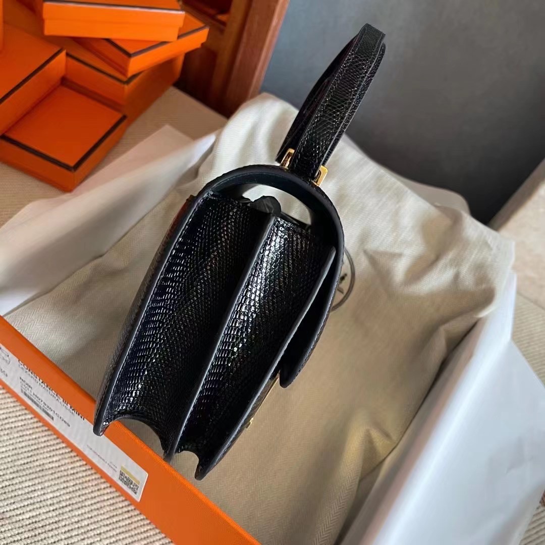 Indonesia Jakarta Hermès Constance 19 Lizard 89 Noir GHW