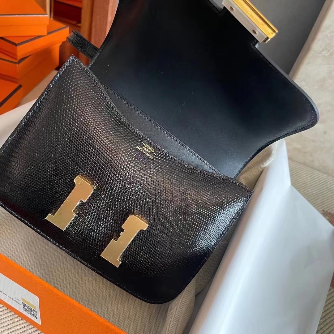 Indonesia Jakarta Hermès Constance 19 Lizard 89 Noir GHW