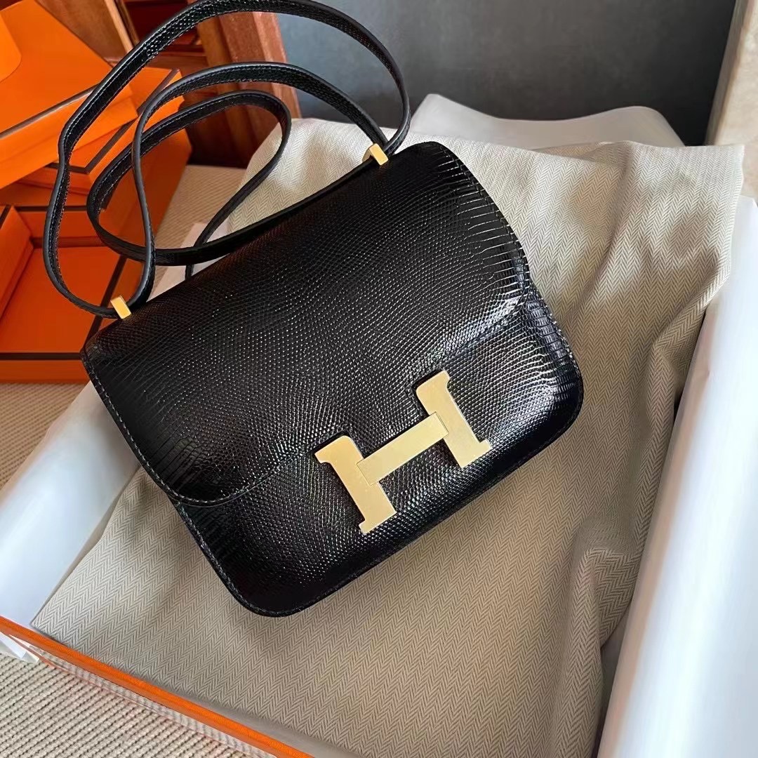 Indonesia Jakarta Hermès Constance 19 Lizard 89 Noir GHW