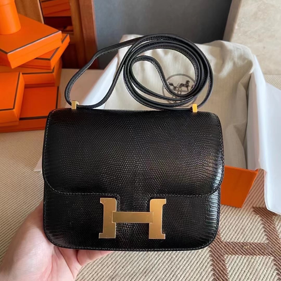 Indonesia Jakarta Hermès Constance 19 Lizard 89 Noir GHW