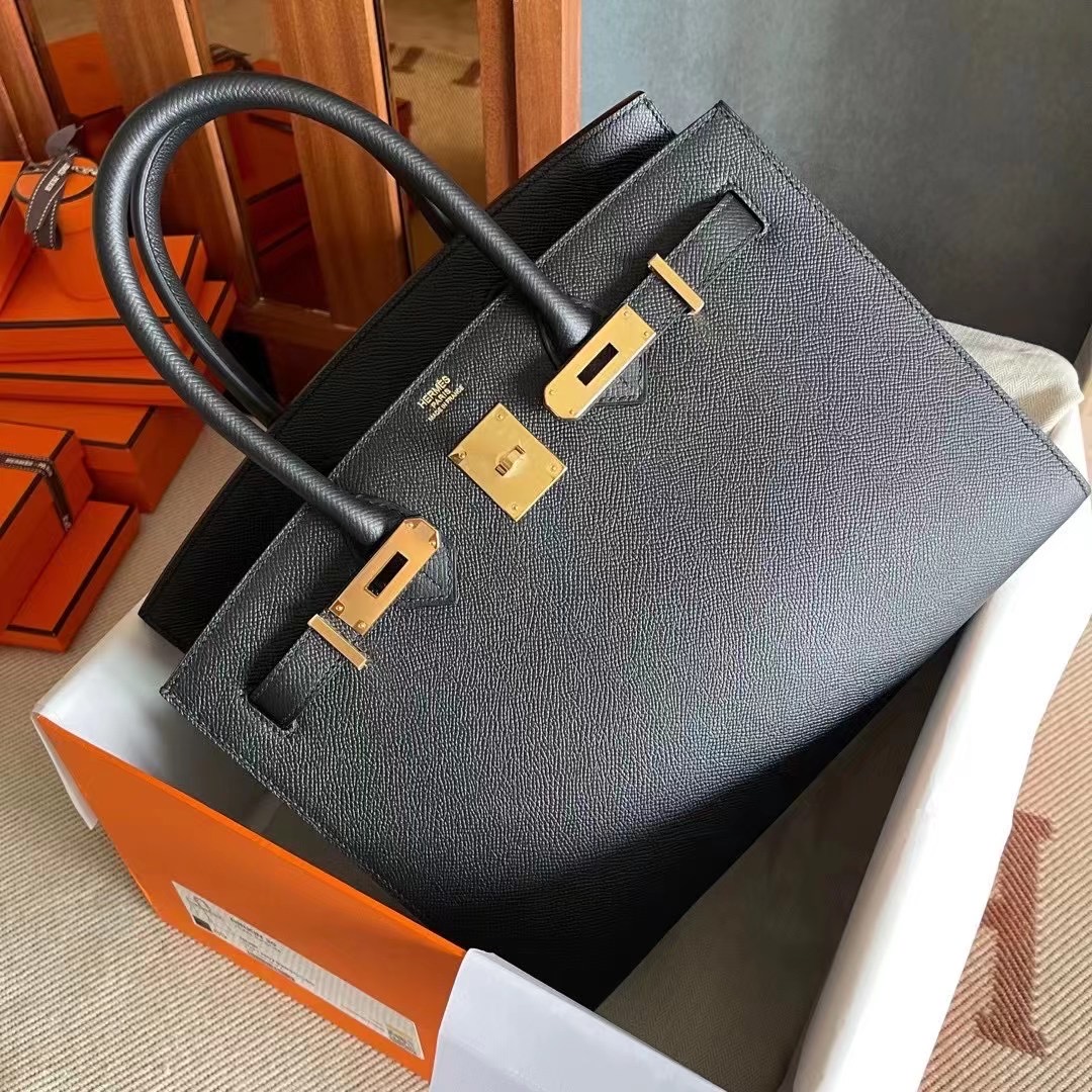 BK 30cm epsom 89 Noir 外缝  黑金