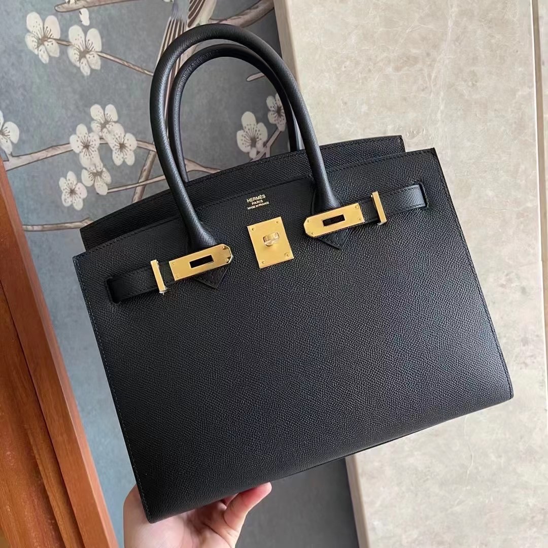 BK 30cm epsom 89 Noir 外缝  黑金