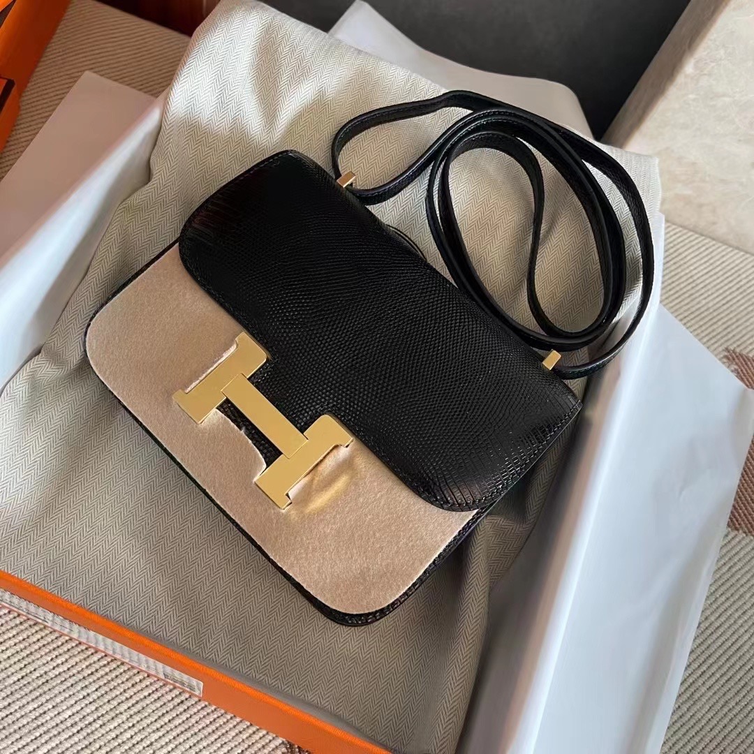 Indonesia Jakarta Hermès Constance 19 Lizard 89 Noir GHW
