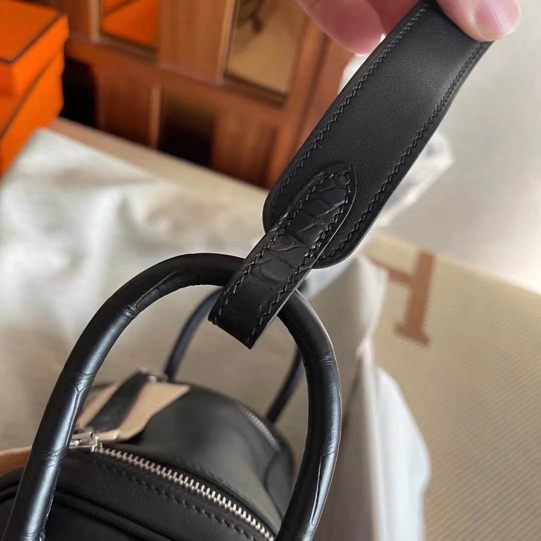 Kuwait Hermès LD Mini 89 Noir Touch Matte Alligator Crocodile PHW