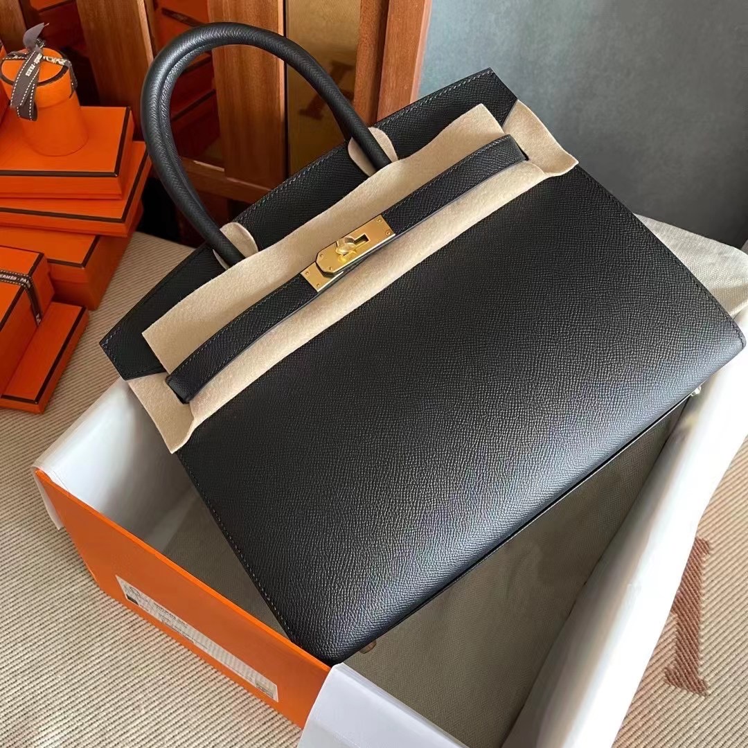 BK 30cm epsom 89 Noir 外缝  黑金