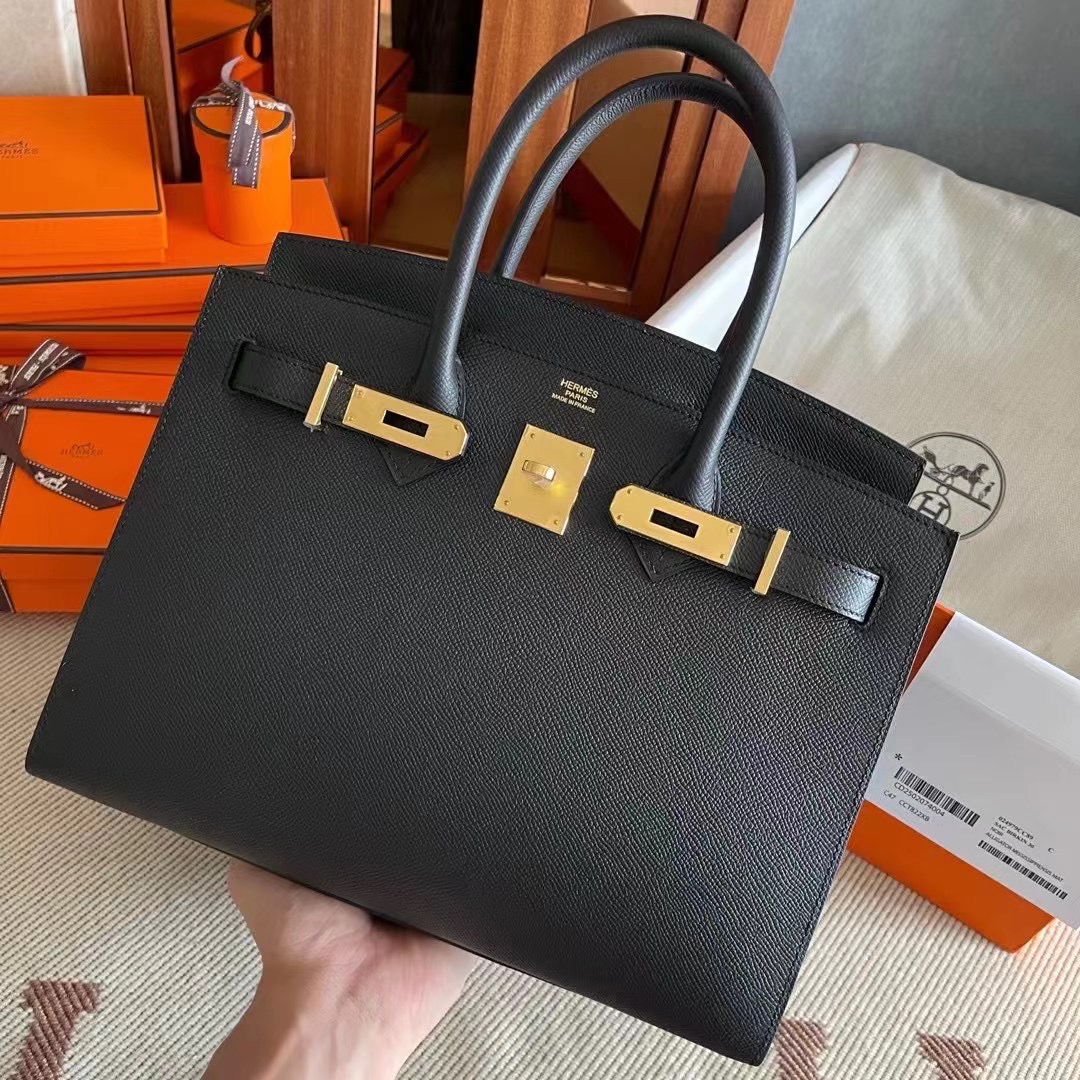 BK 30cm epsom 89 Noir 外缝  黑金