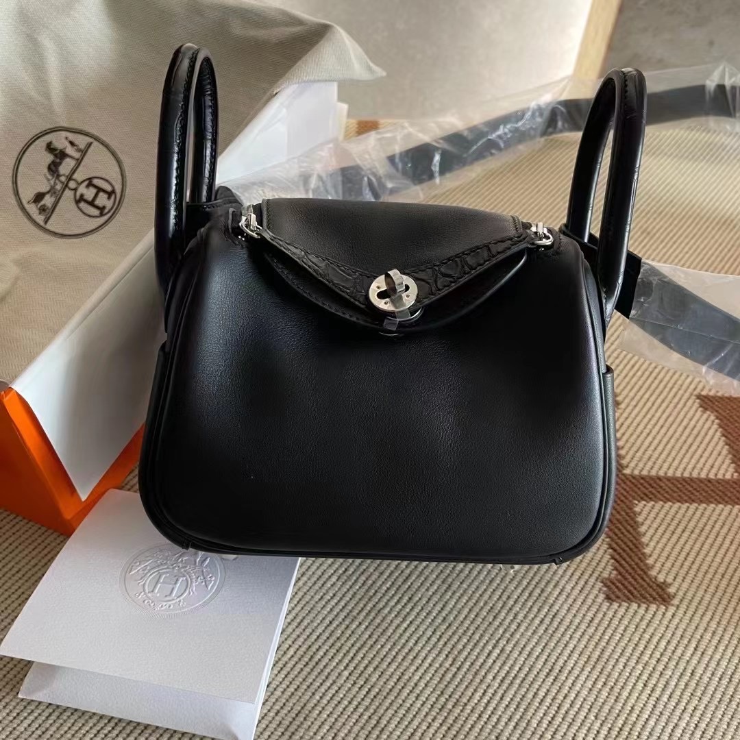 Kuwait Hermès LD Mini 89 Noir Touch Matte Alligator Crocodile PHW