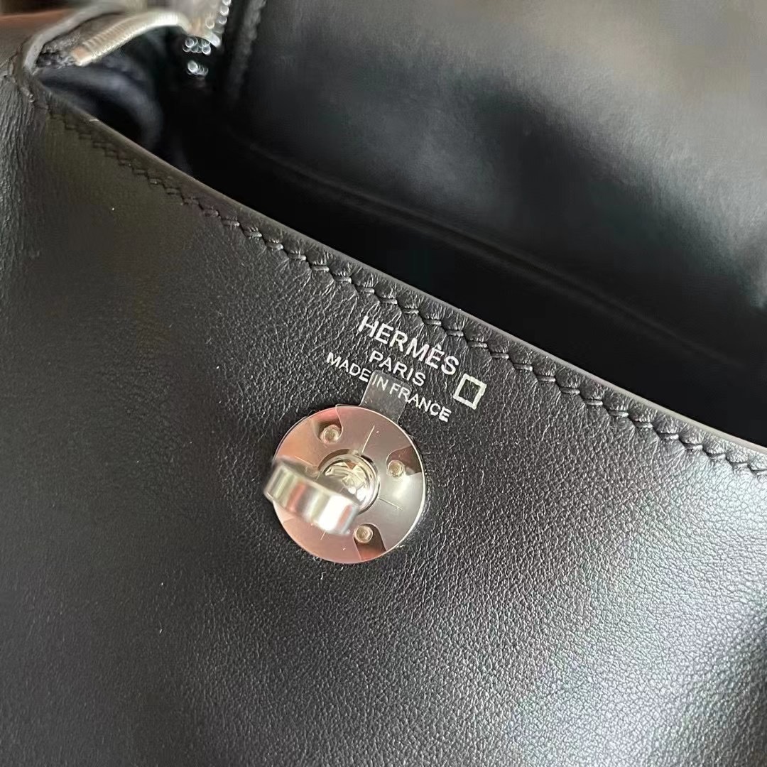 Kuwait Hermès LD Mini 89 Noir Touch Matte Alligator Crocodile PHW