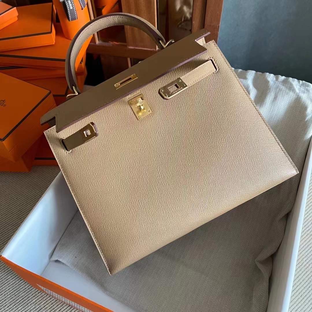 New HM KL 25cm Epsom 新到色 4B Biscuit 饼干色