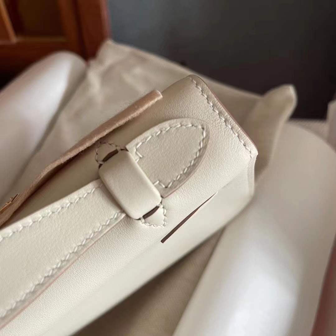UAE HM KL pochette swift Craie CK10奶昔白  Gold HW金