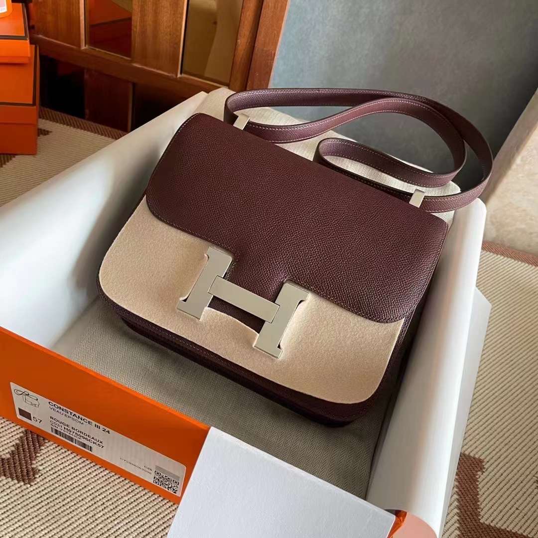 Kuwait Store HM constance 24 epsom 57 Bordeaux 波尔多红  银