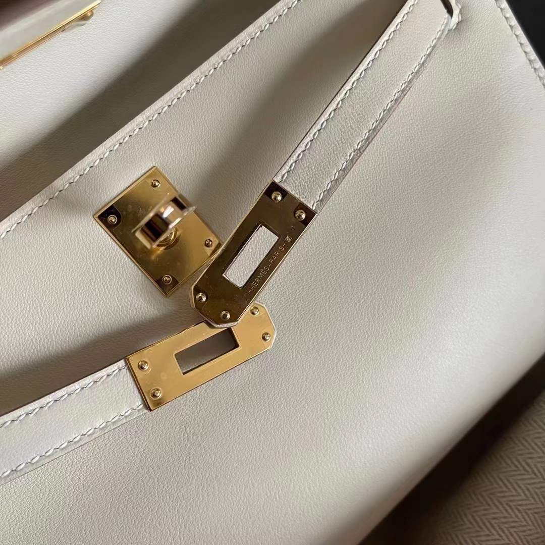 UAE HM KL pochette swift Craie CK10奶昔白  Gold HW金