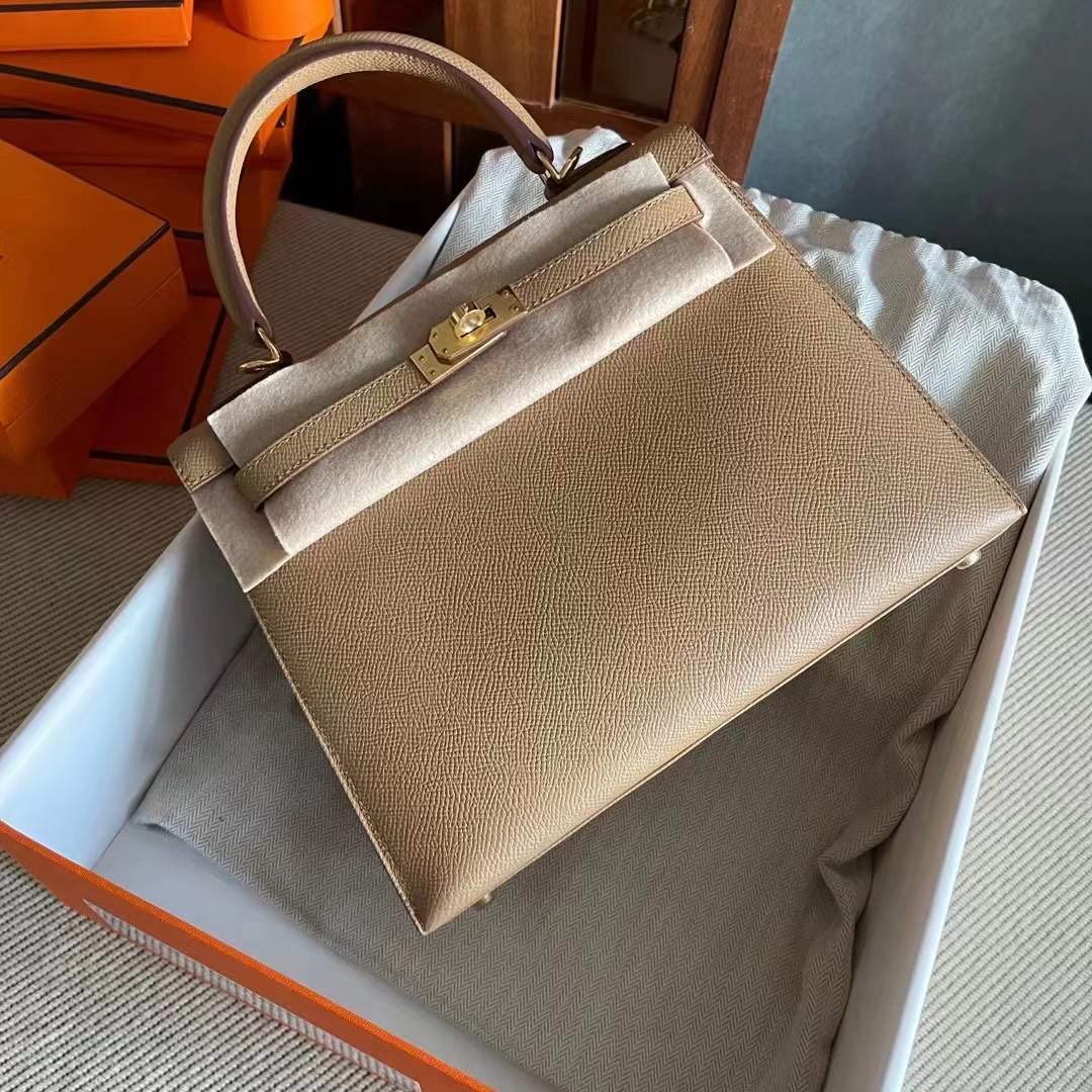 New HM KL 25cm Epsom 新到色 4B Biscuit 饼干色