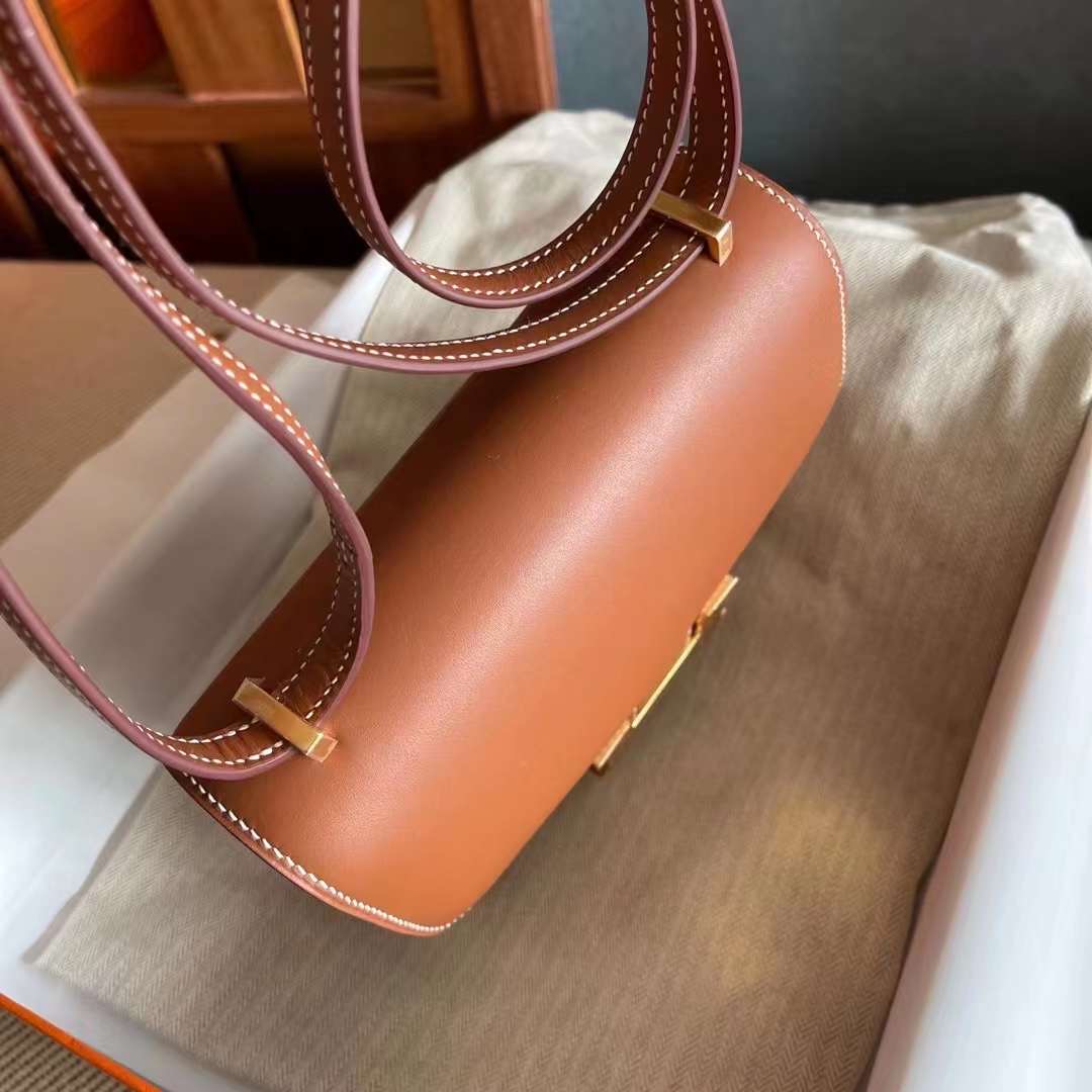HongKong Factory HM constance 19 Barenia Natural 马鞍皮  金