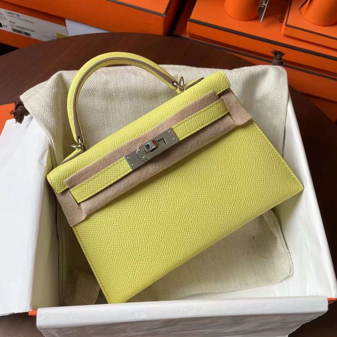 HM Germany KL mini 二代 Epsom皮 9R Lime 柠檬黄 银扣