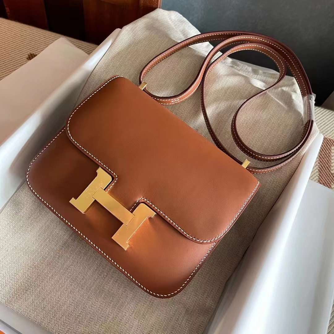 HongKong Factory HM constance 19 Barenia Natural 马鞍皮  金