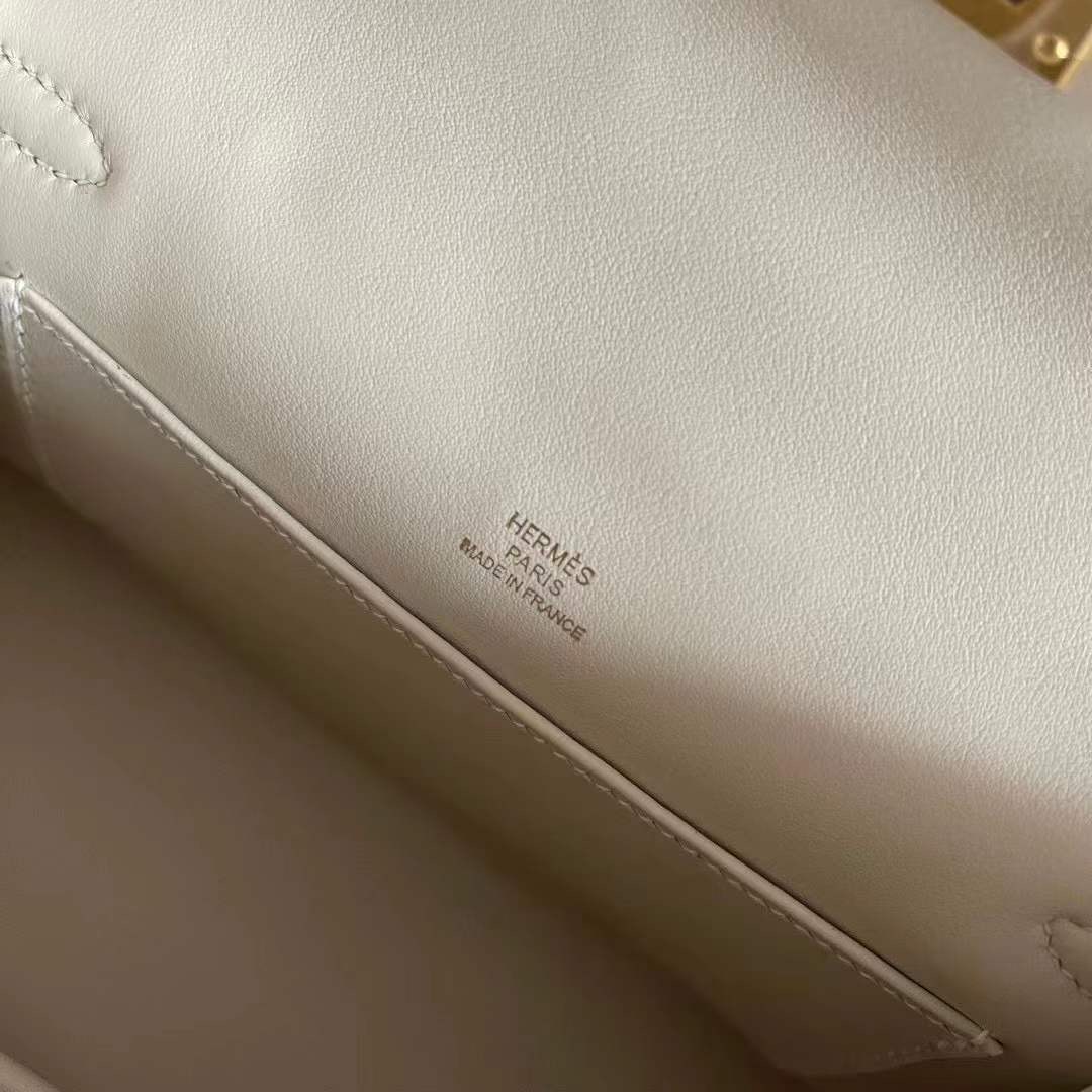 UAE HM KL pochette swift Craie CK10奶昔白  Gold HW金