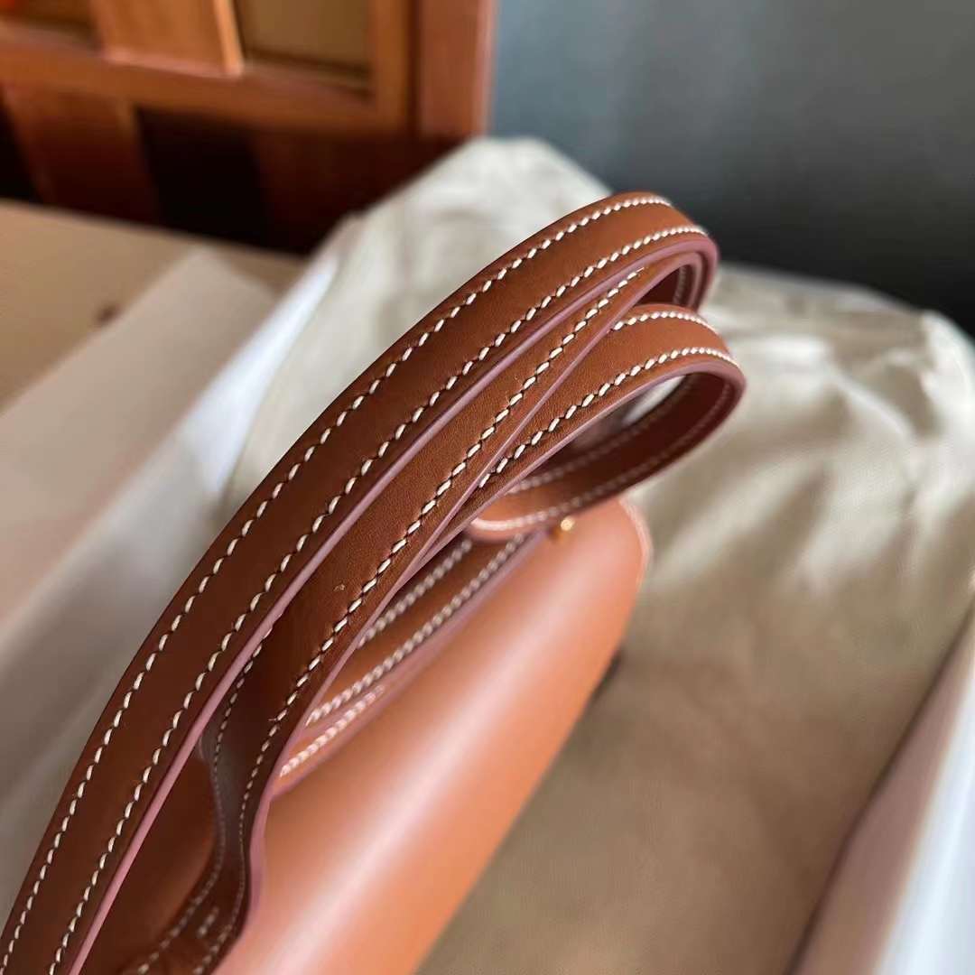 HongKong Factory HM constance 19 Barenia Natural 马鞍皮  金