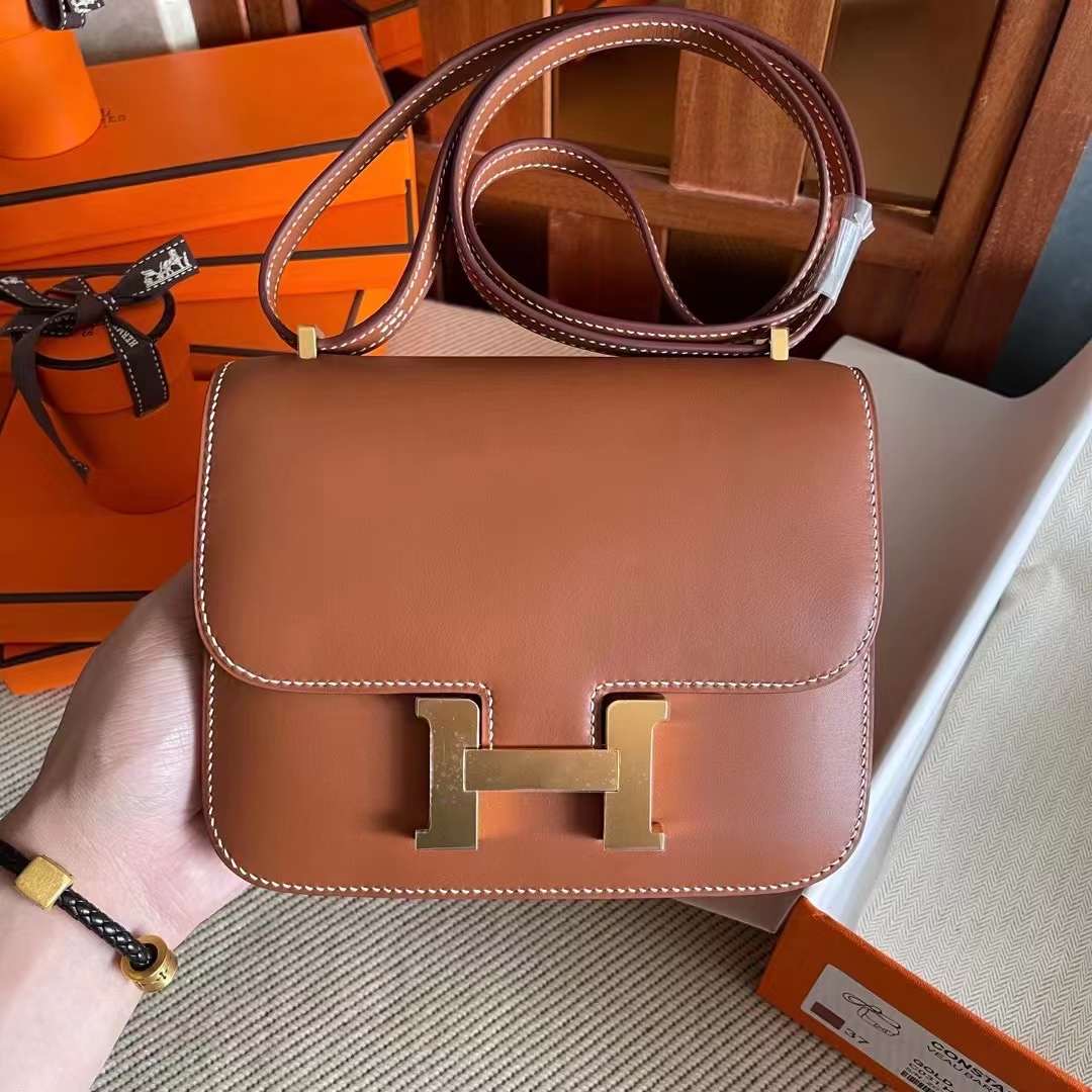 HongKong Factory HM constance 19 Barenia Natural 马鞍皮  金
