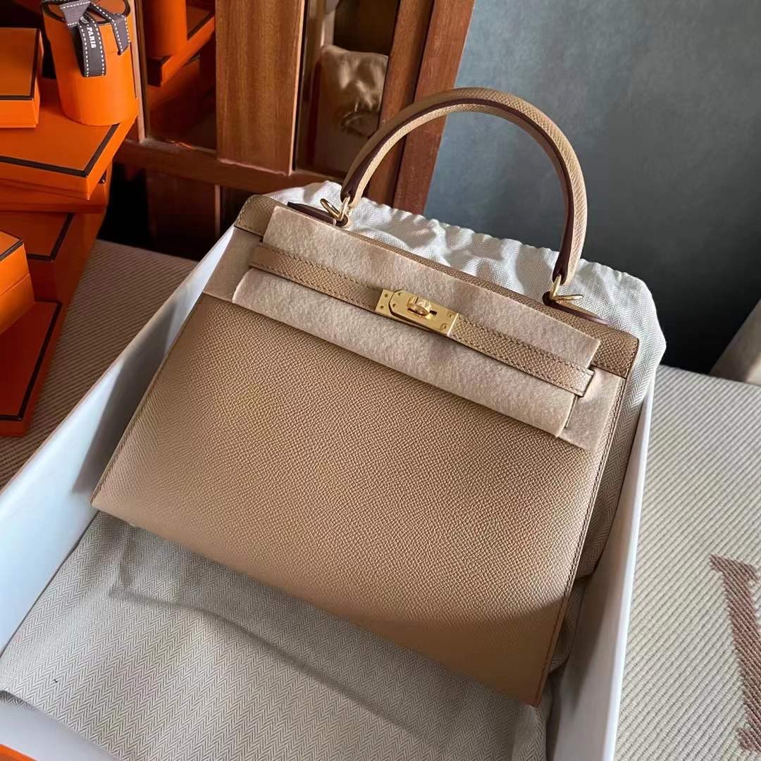 New HM KL 25cm Epsom 新到色 4B Biscuit 饼干色