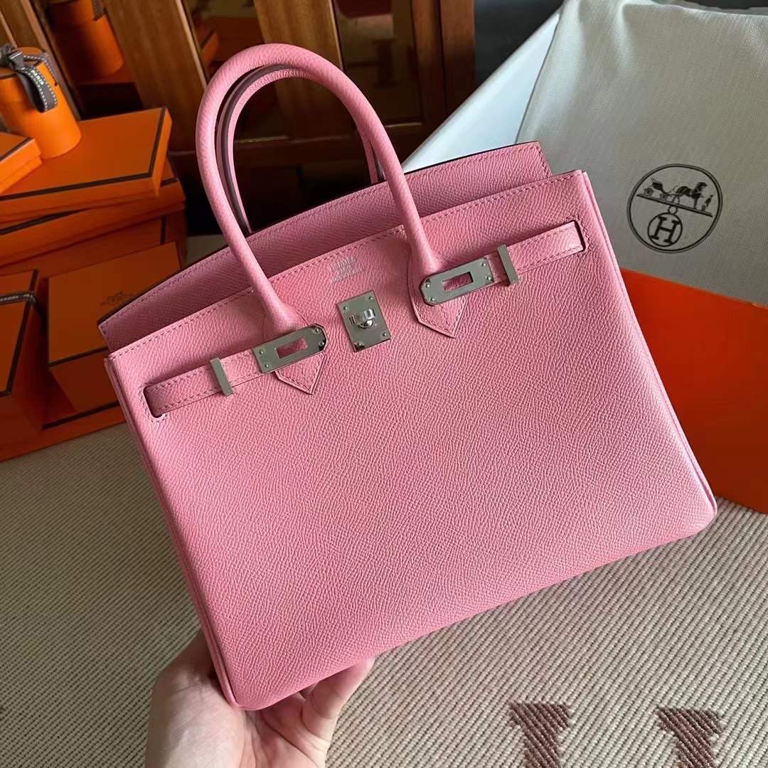 BK 25 epsom 内缝  1Q rose confetti 奶昔粉