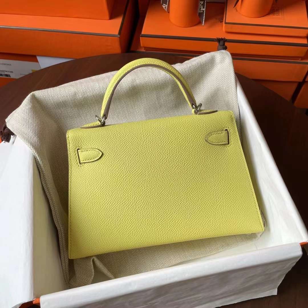 HM Germany KL mini 二代 Epsom皮 9R Lime 柠檬黄 银扣