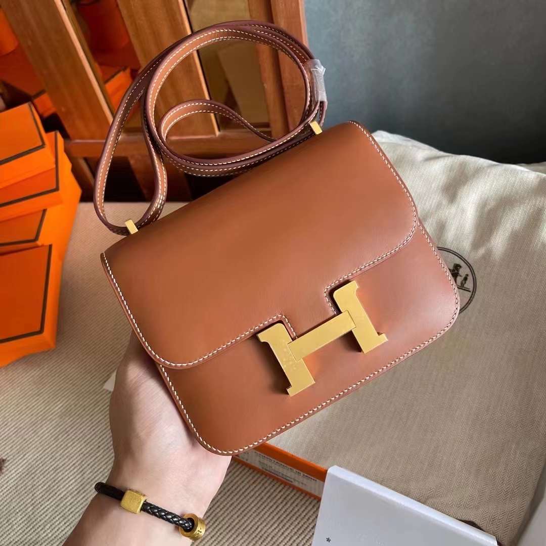 HongKong Factory HM constance 19 Barenia Natural 马鞍皮  金