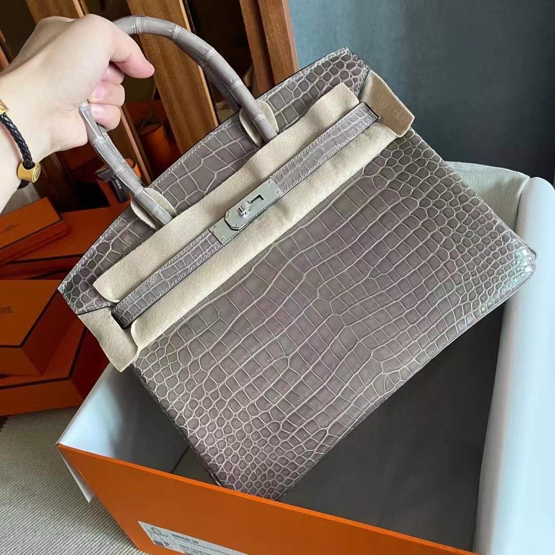 United Arab Emirates HM BK 30cm CC81 Gris Tourterelle Shiny Porosus Crocodile 供珠