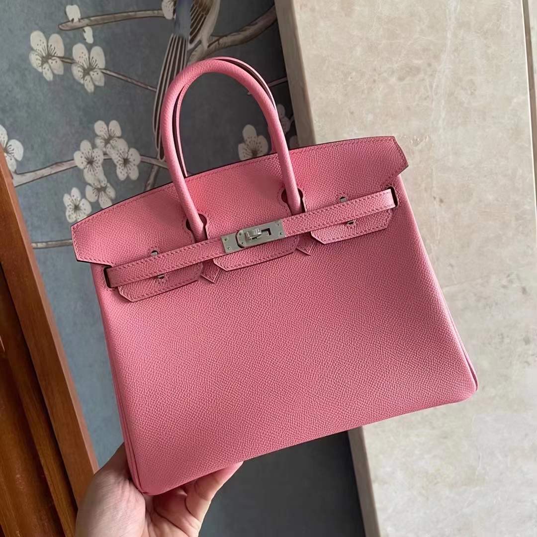 BK 25 epsom 内缝  1Q rose confetti 奶昔粉