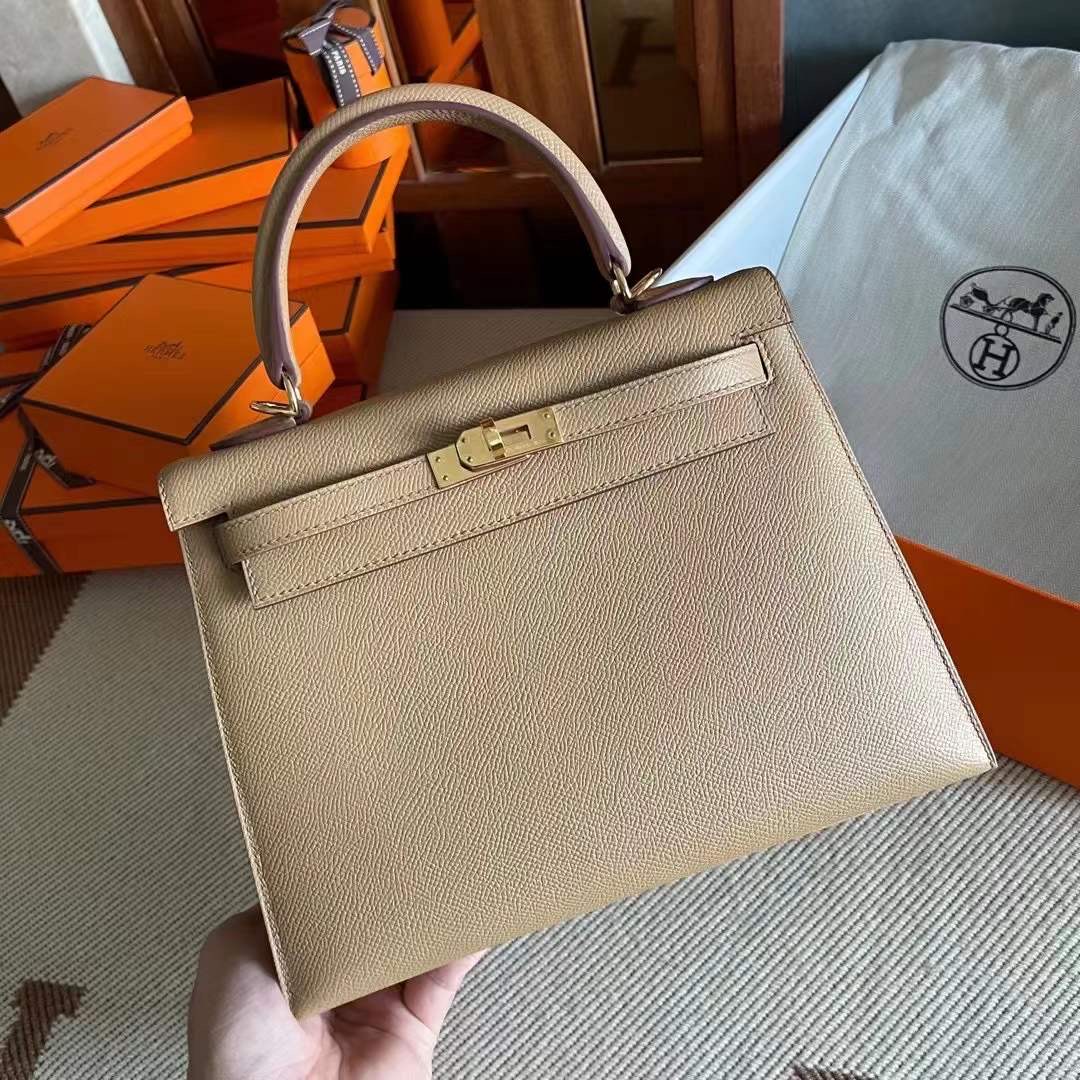New HM KL 25cm Epsom 新到色 4B Biscuit 饼干色