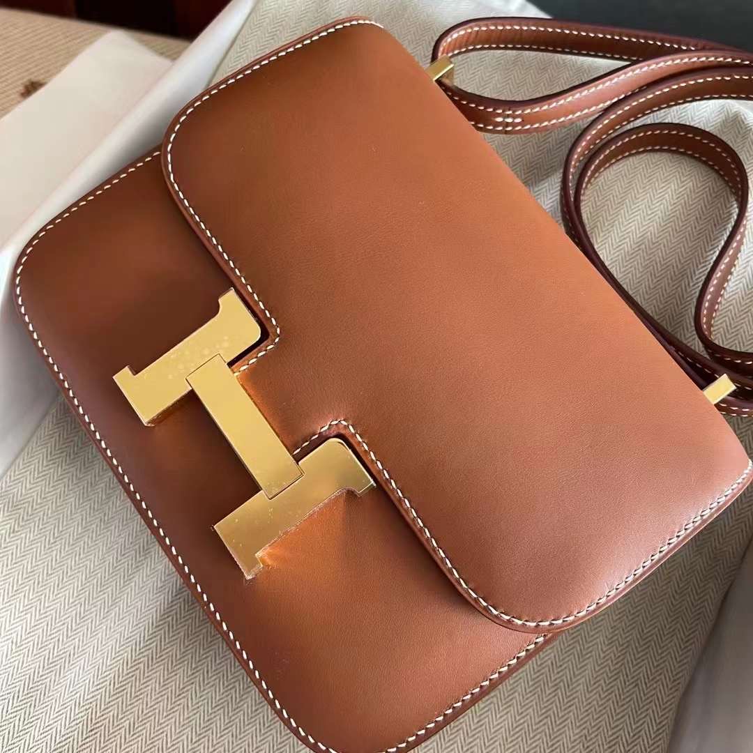 HongKong Factory HM constance 19 Barenia Natural 马鞍皮  金