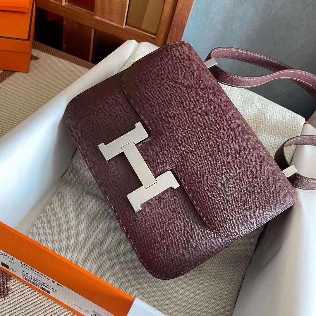 Kuwait Store HM constance 24 epsom 57 Bordeaux 波尔多红  银