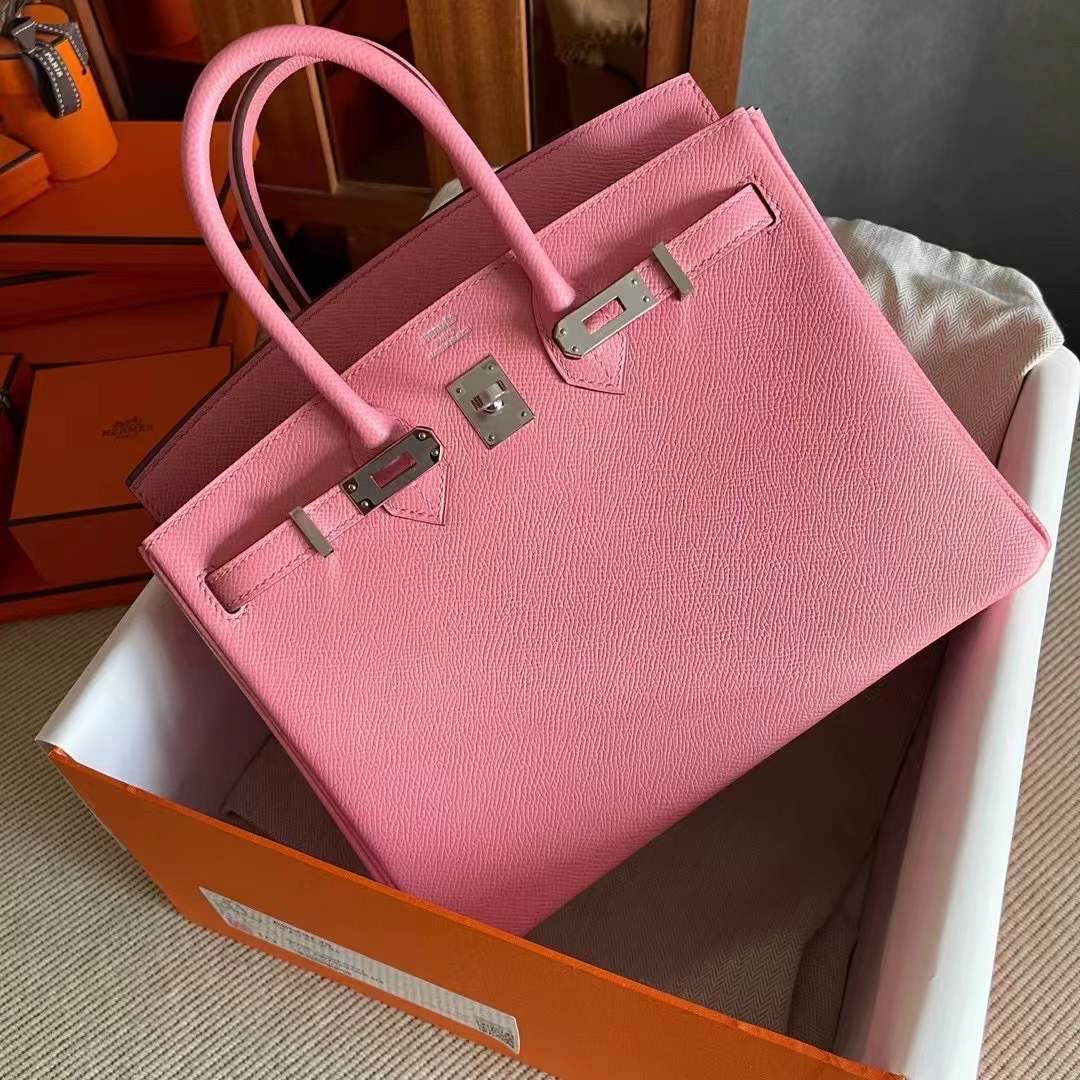 BK 25 epsom 内缝  1Q rose confetti 奶昔粉