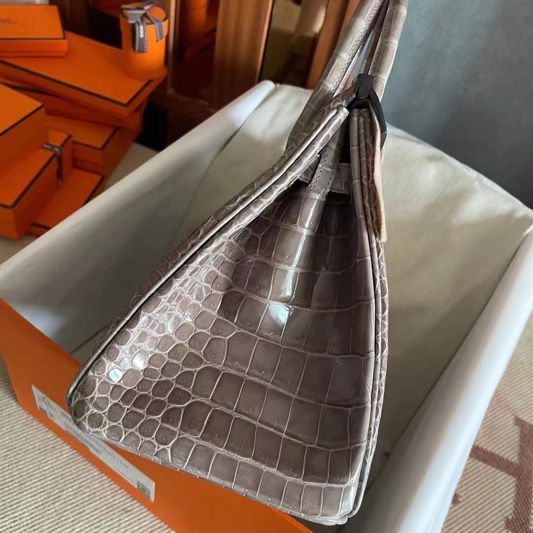 United Arab Emirates HM BK 30cm CC81 Gris Tourterelle Shiny Porosus Crocodile 供珠